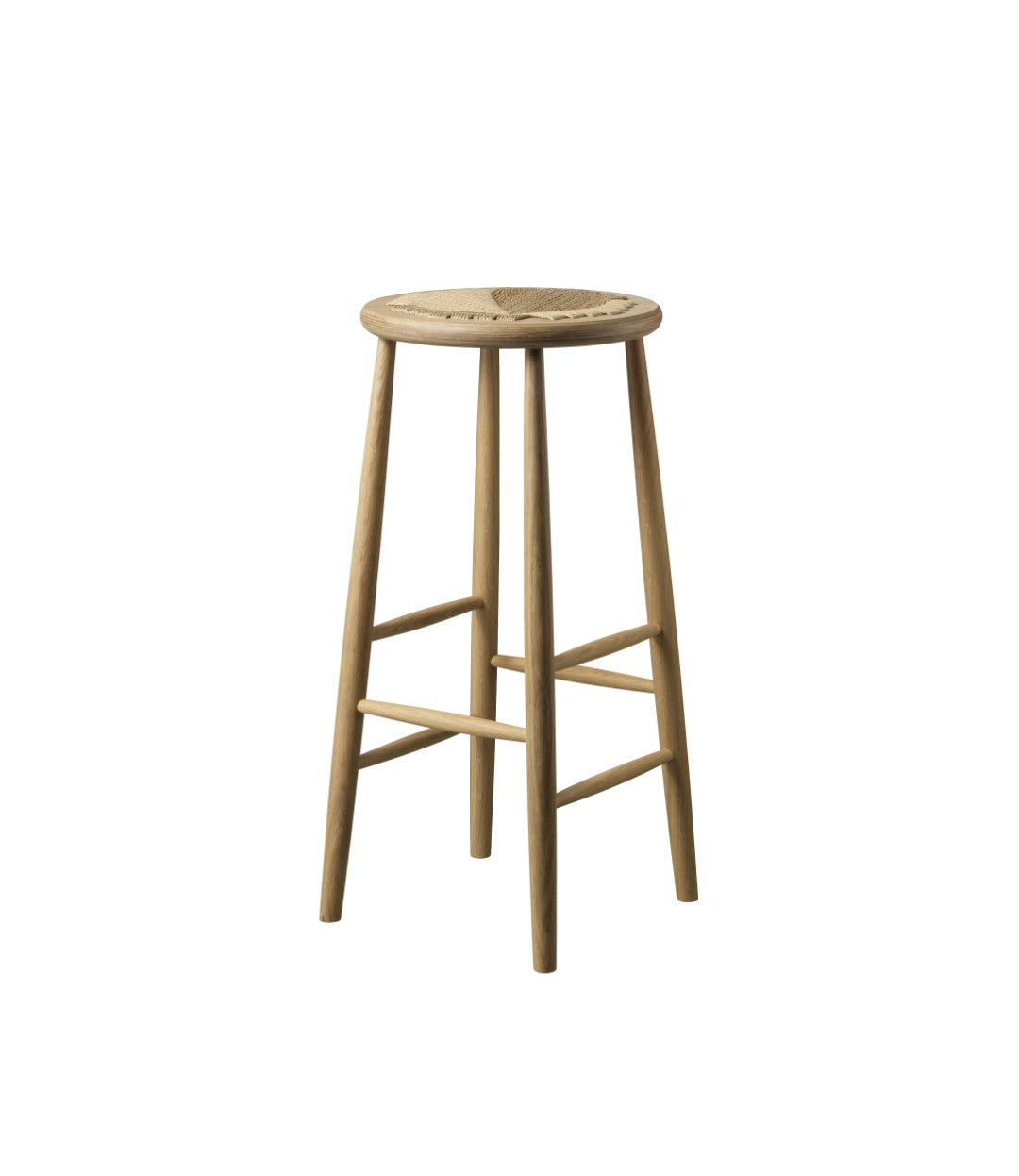 J165B - Barstool round - Oak