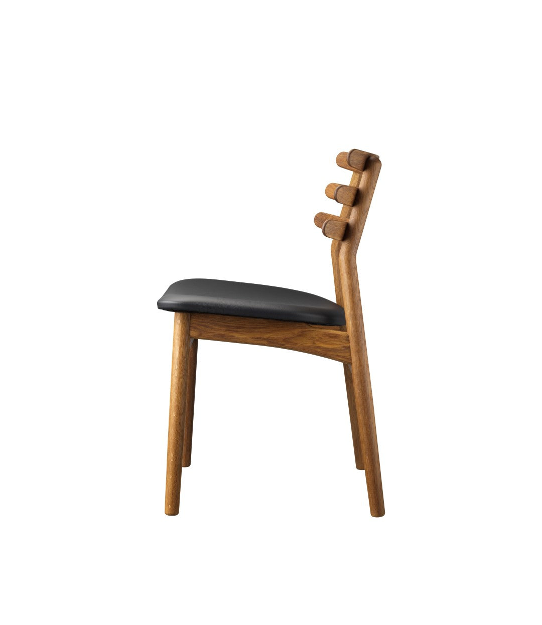 J48 - Chair - Smoked oak - Black leather