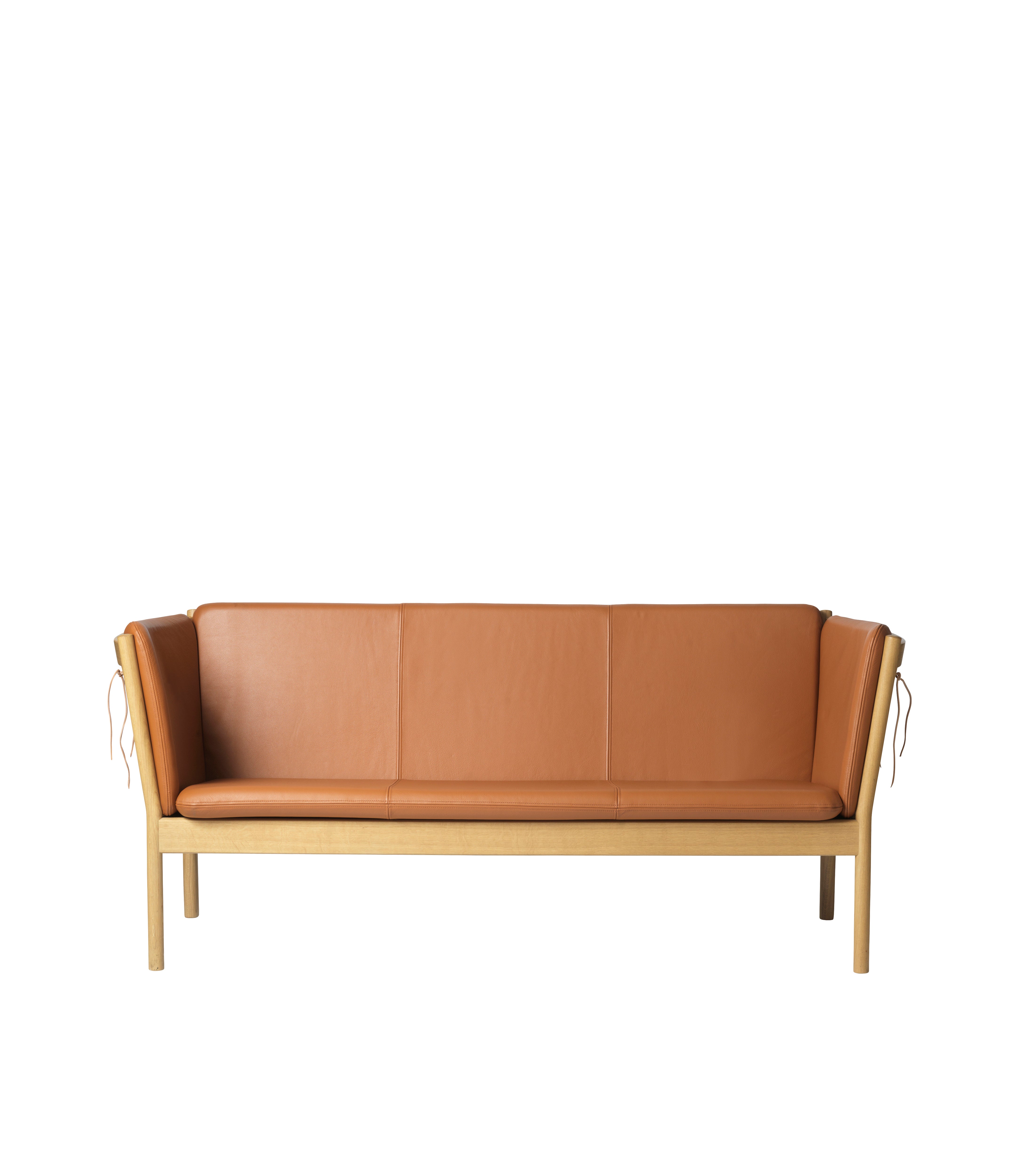 J149 - 3 pers. sofa - Eg - Cognac læder