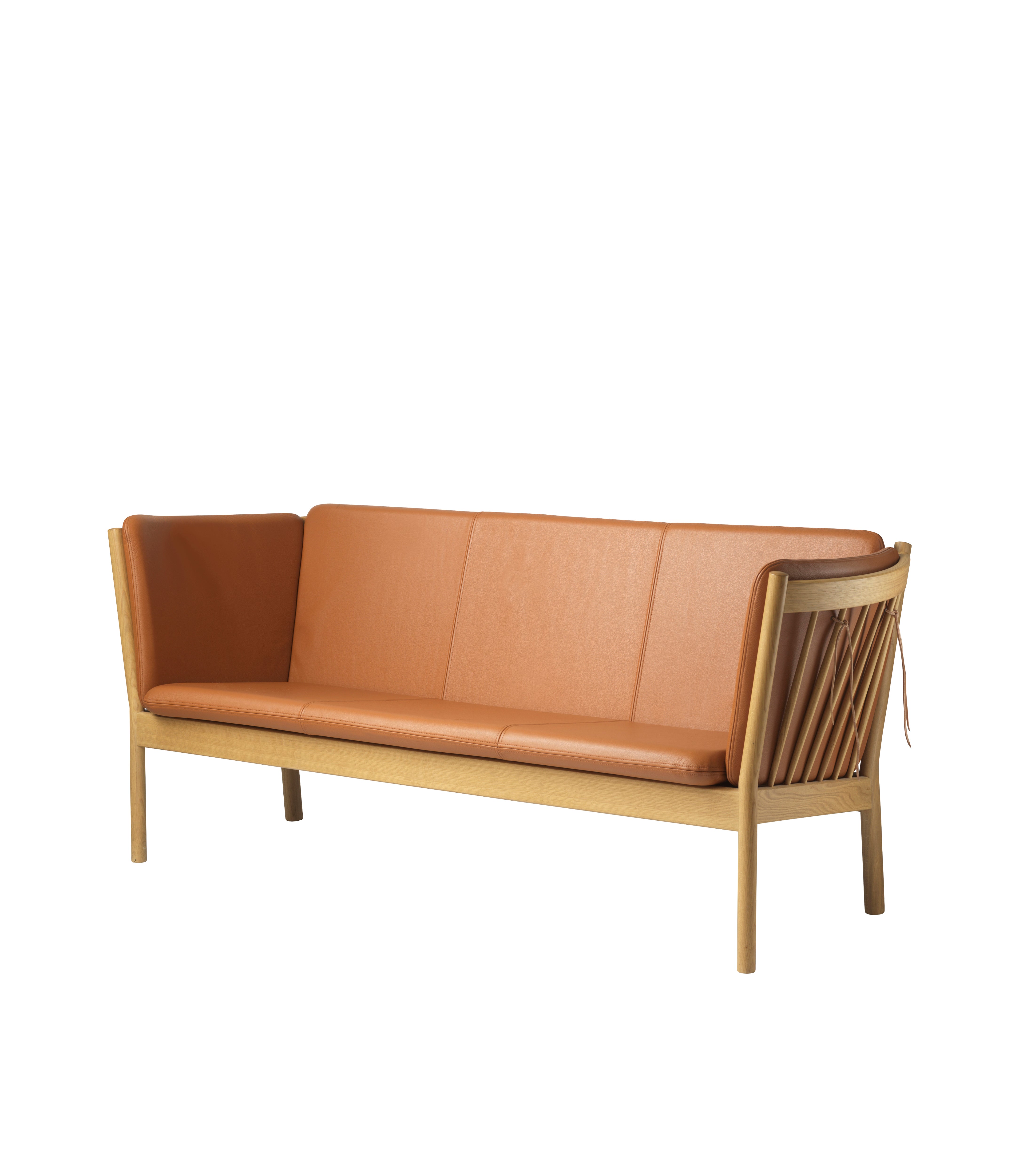 J149 - 3 pers. sofa - Eg - Cognac læder