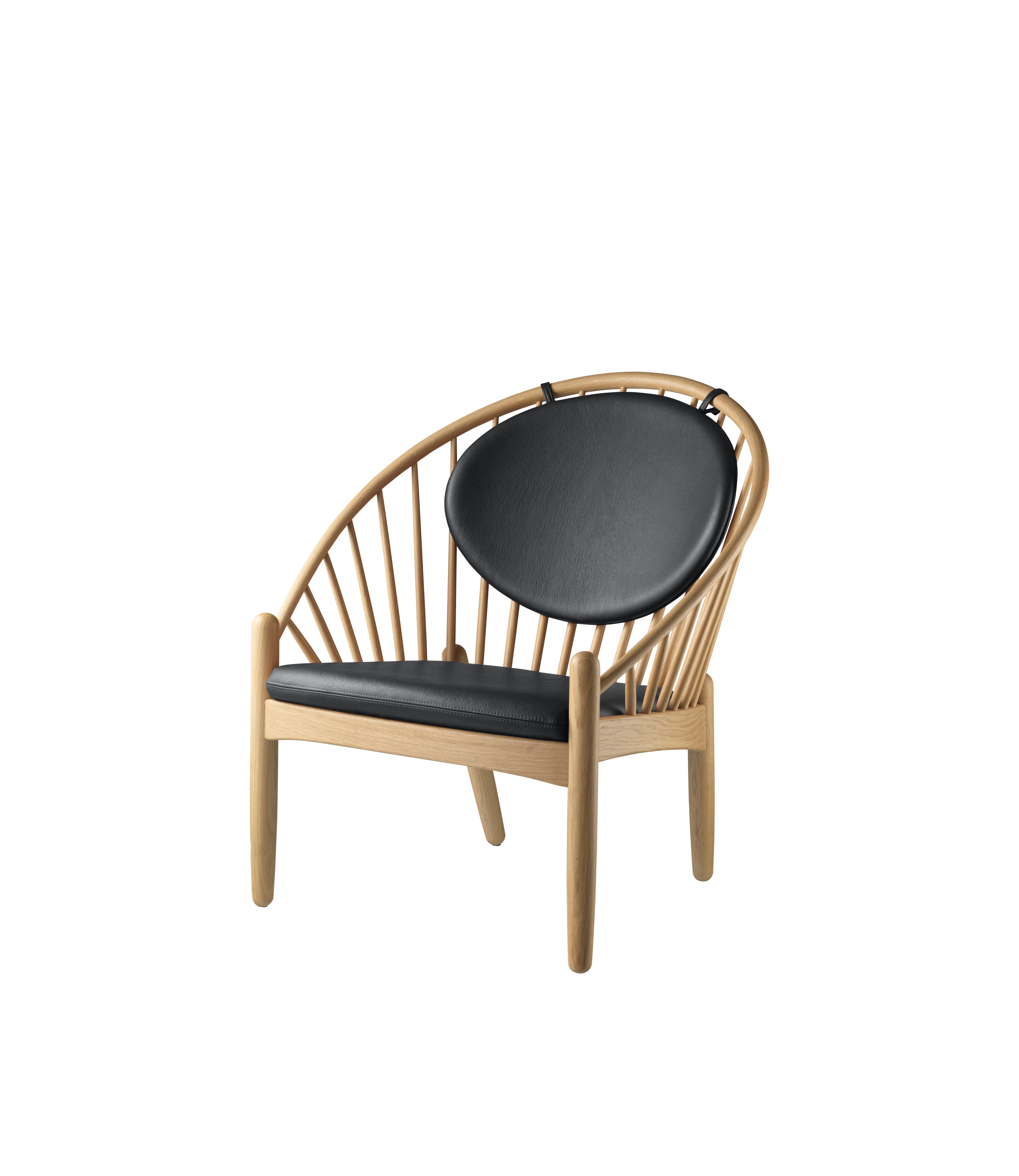 J166 Jørna - Chair - Oak - Black leather