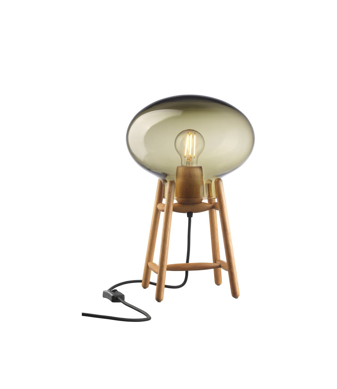 U4 Hiti - Table lamp - Oak - Smoked glass