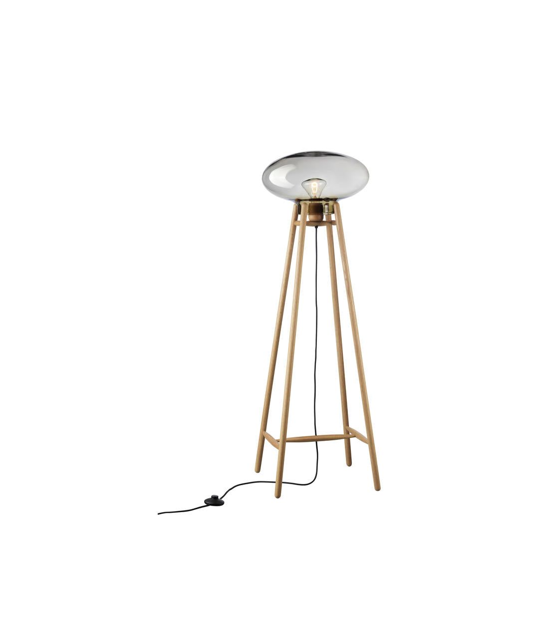 U5 Hiti - Floor lamp - Oak - Smoked glass