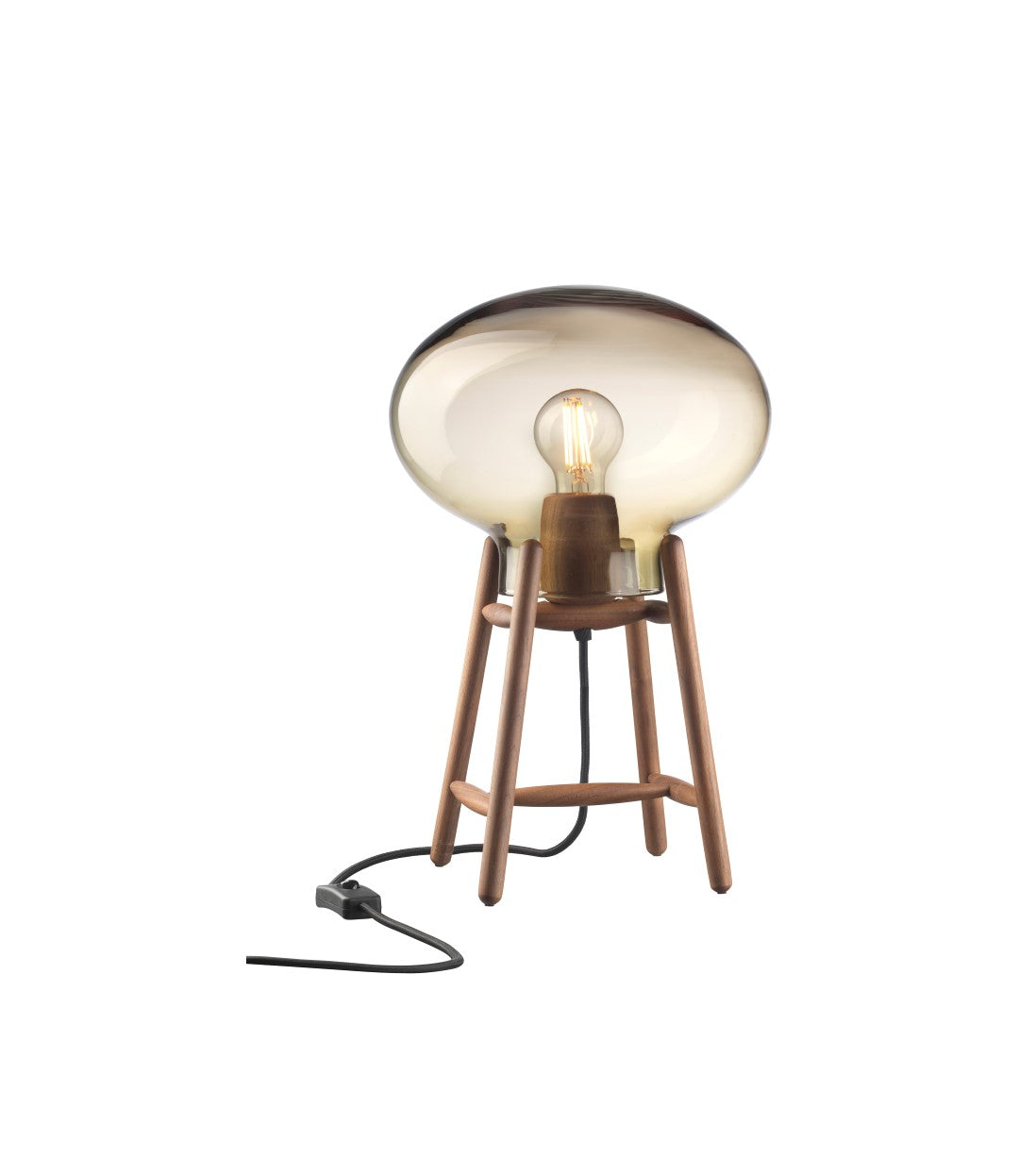 U4 Hiti - Table lamp - Walnut - Amber glass