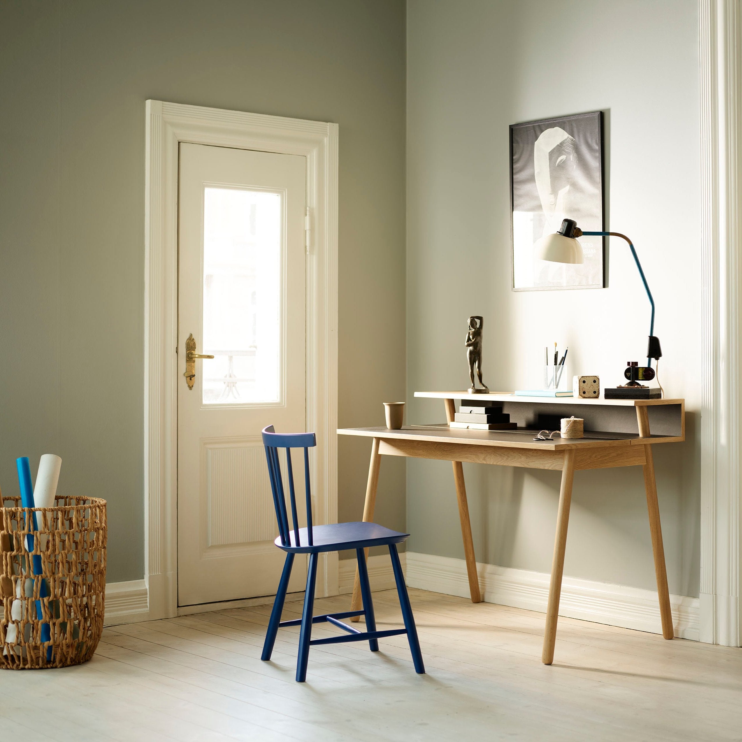 J46 - Chair - Beech - Dark Blue