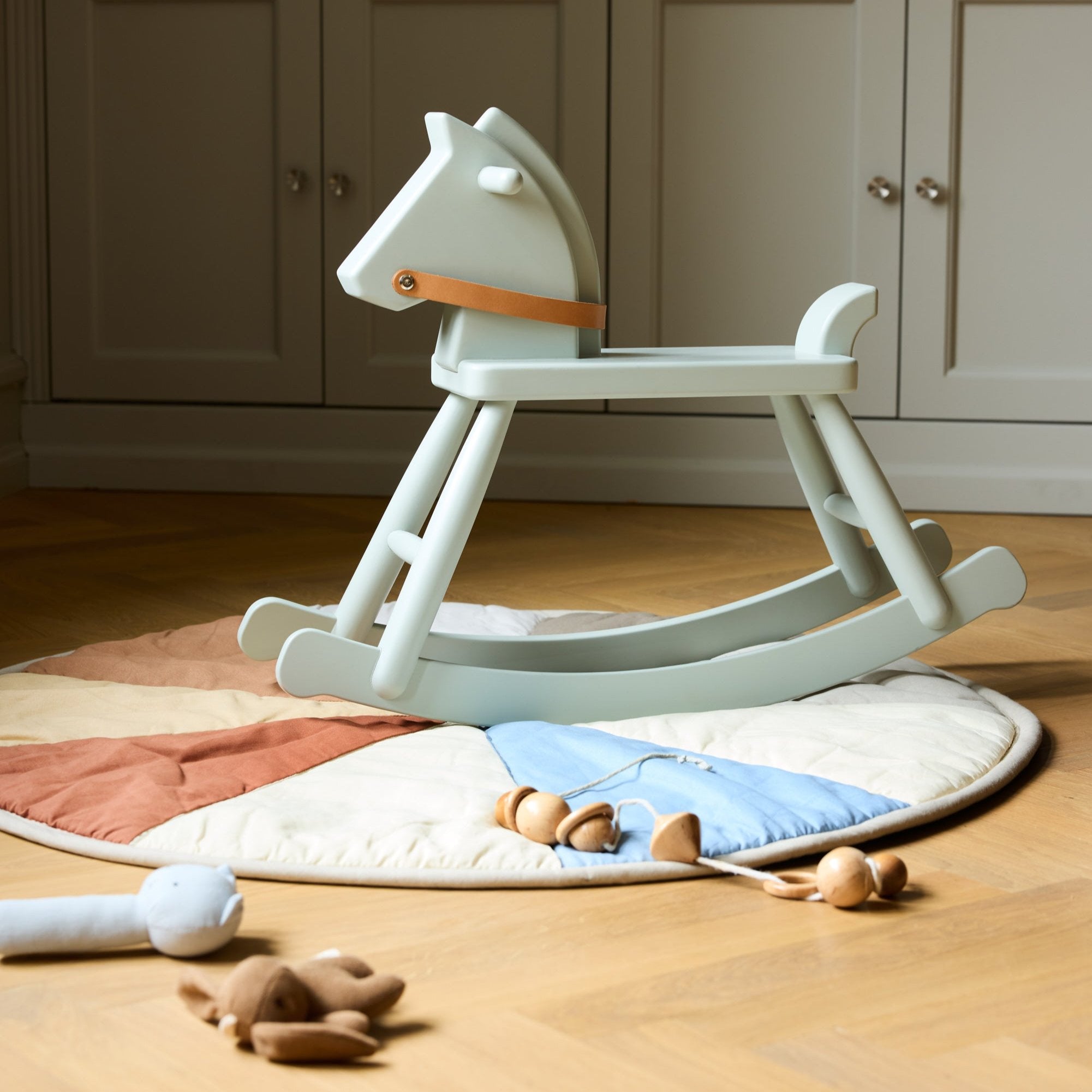 P12 - Rocking horse - Beech - Blue Grey