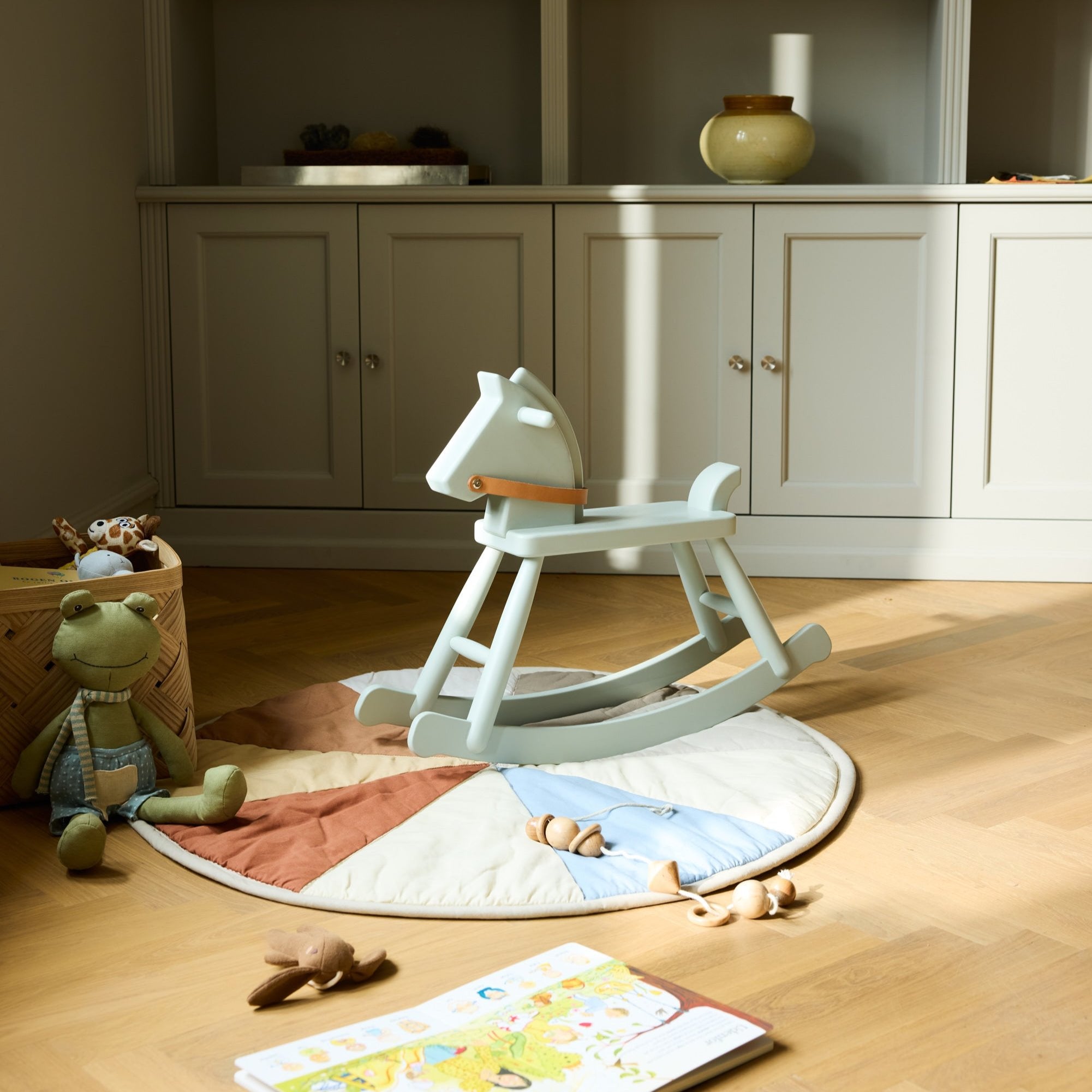 P12 - Rocking horse - Beech - Blue Grey