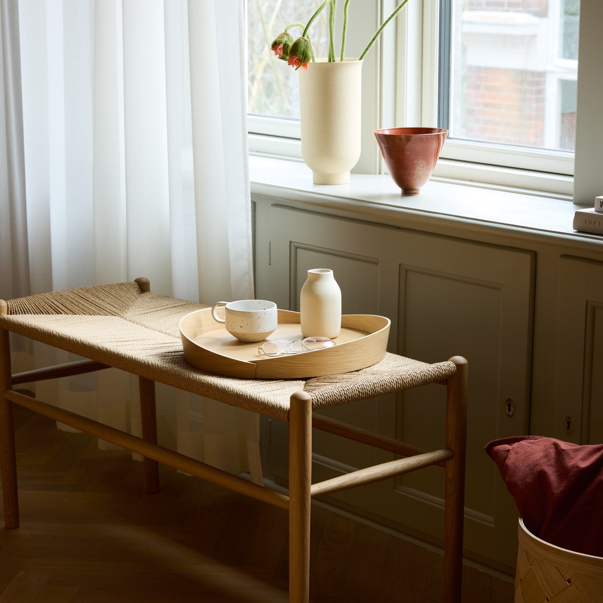 J163 - Piano bench - Oak