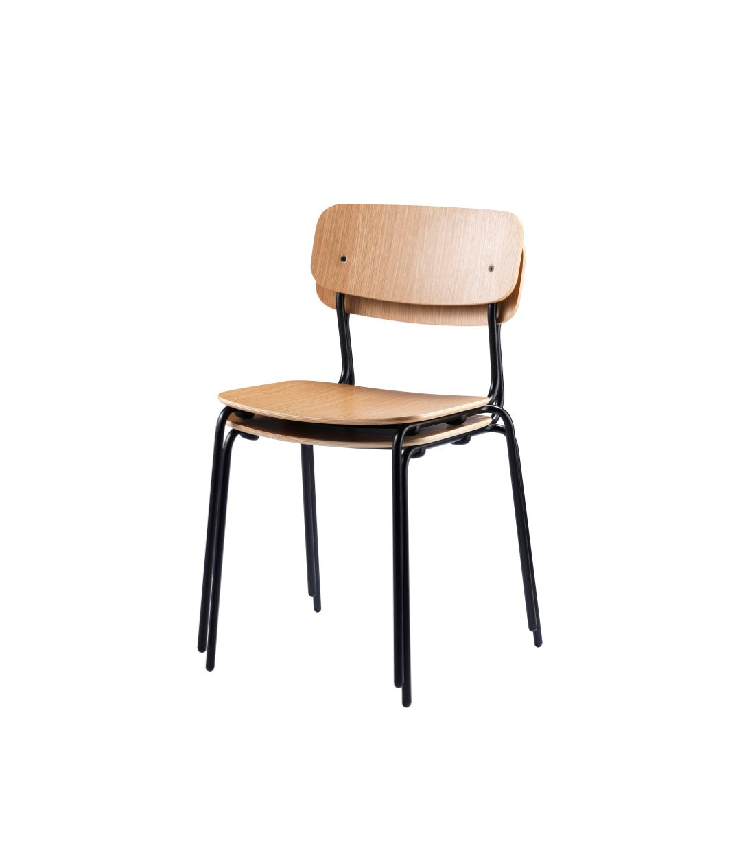 J182 Holmen - Stackable chair - Steel - Oak veneer