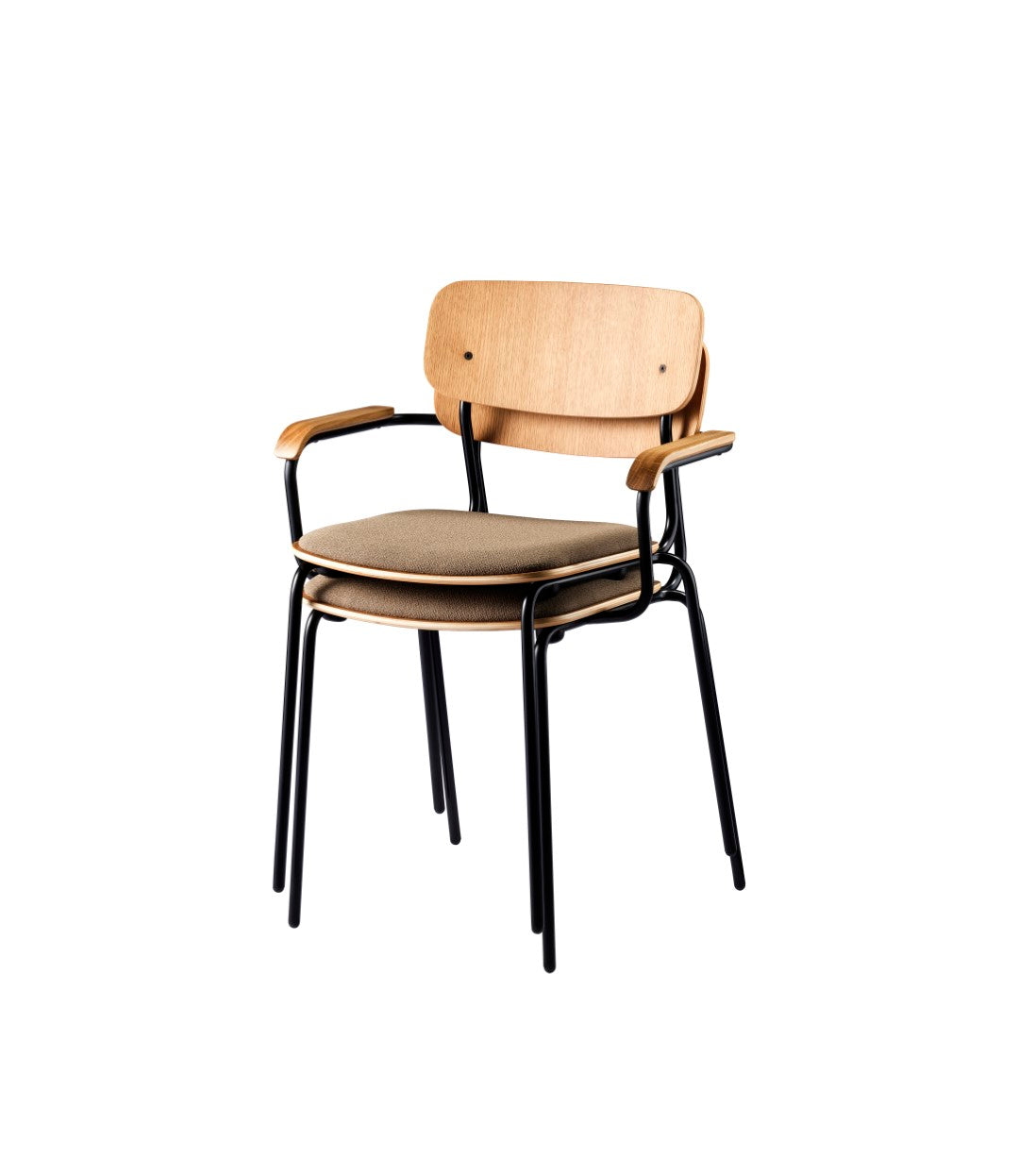 J182 Holmen - Stackable chair - Steel - Taupe