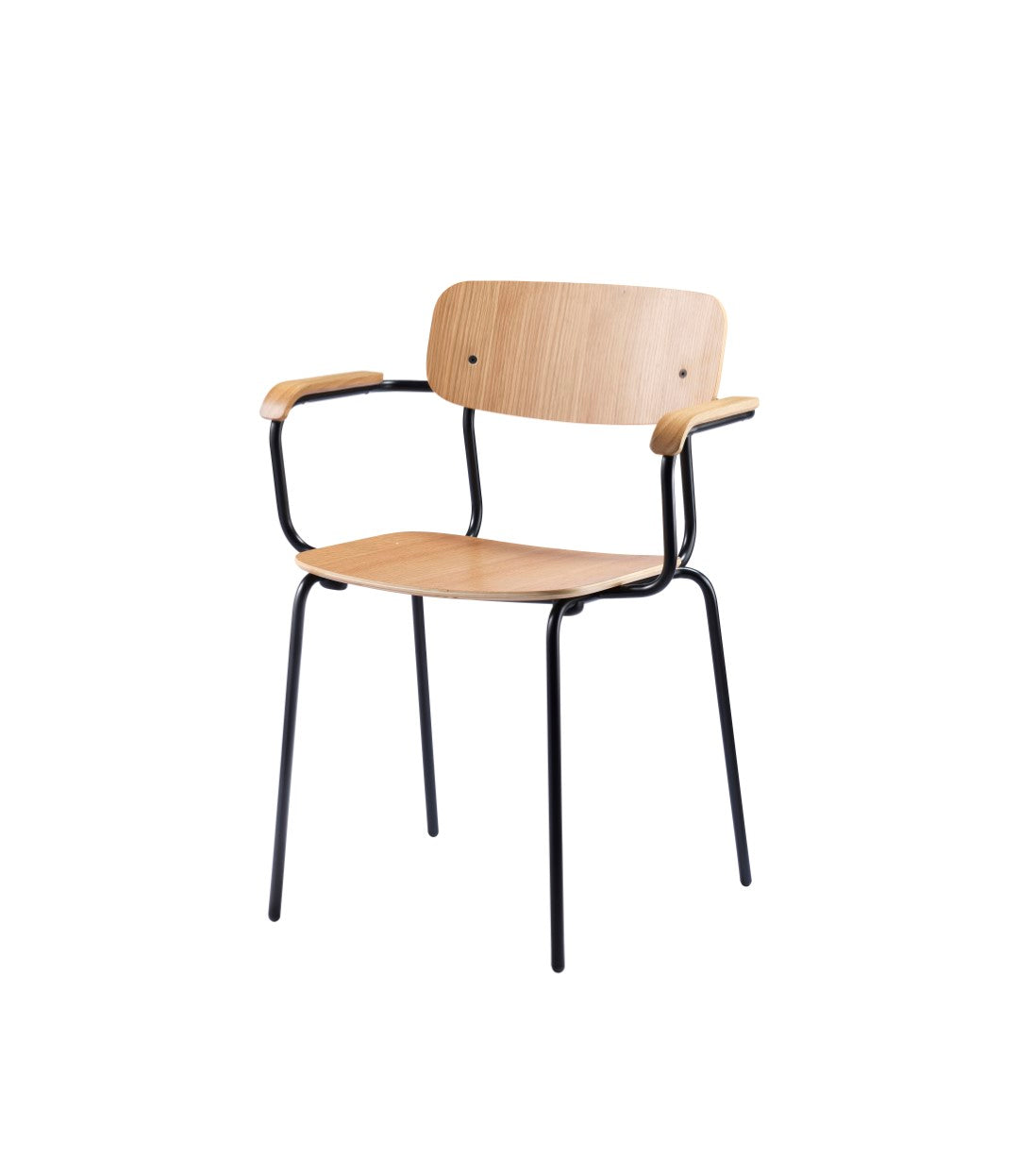 J183 Holmen - Stackable chair w/armrest - Steel