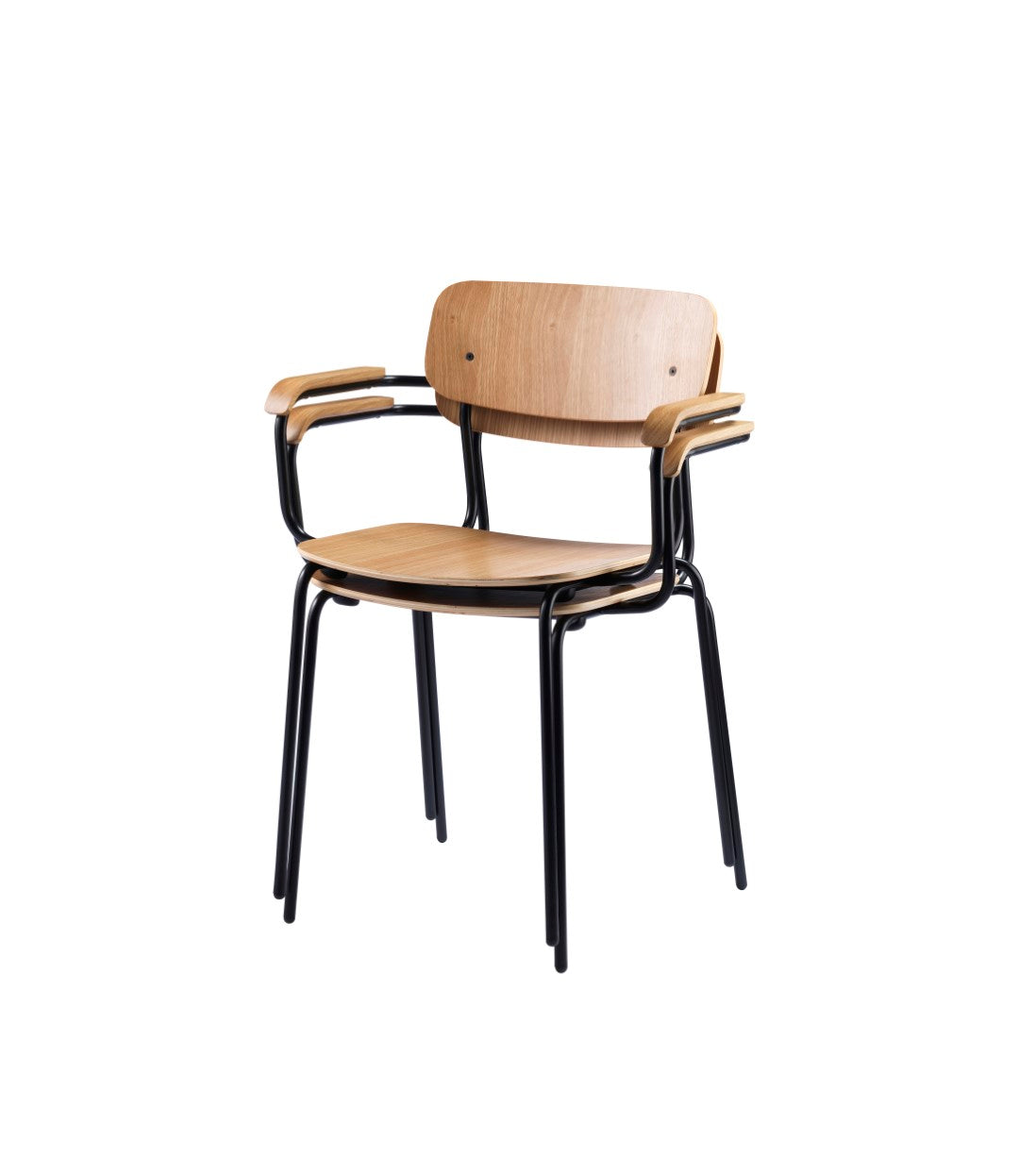 J183 Holmen - Stackable chair w/armrest - Steel