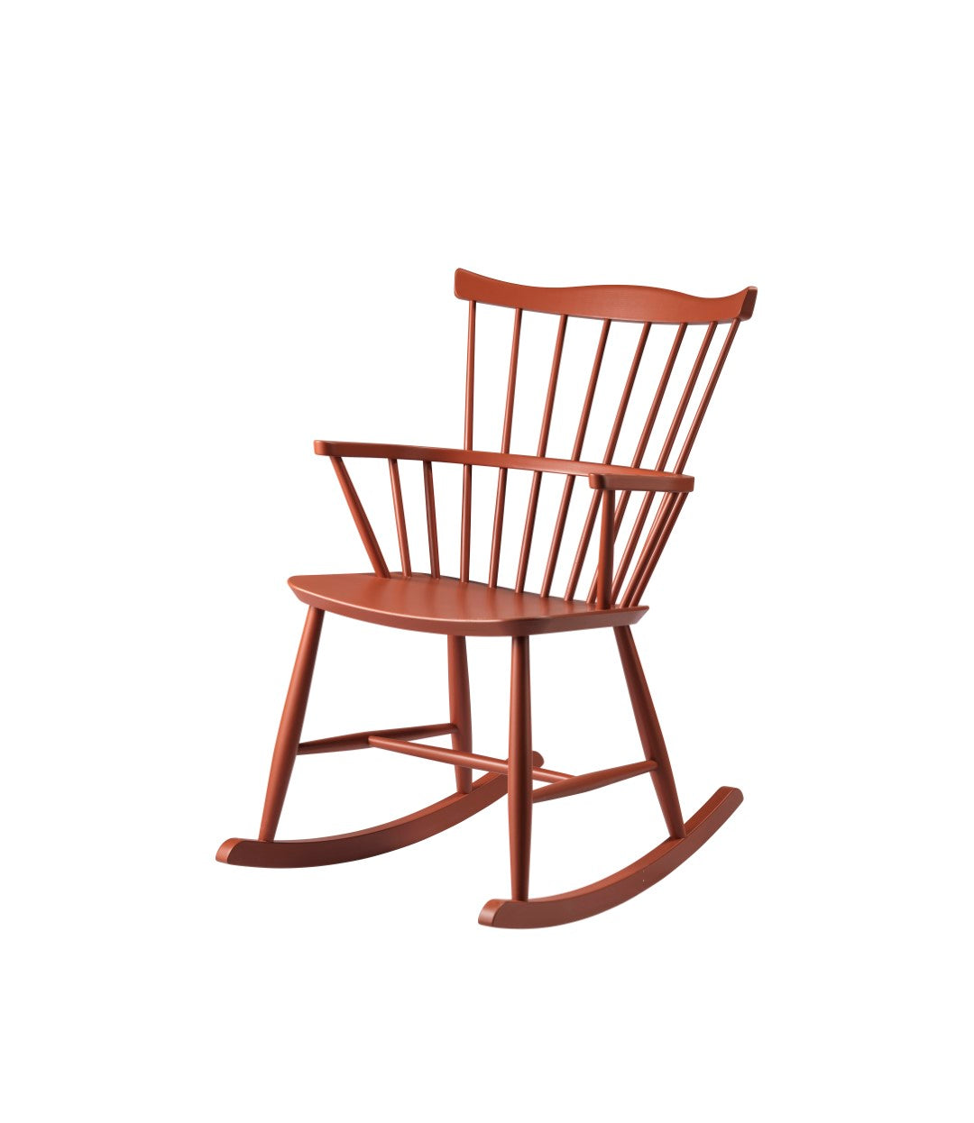 J52G - Rocking chair - Beech - Brick Red