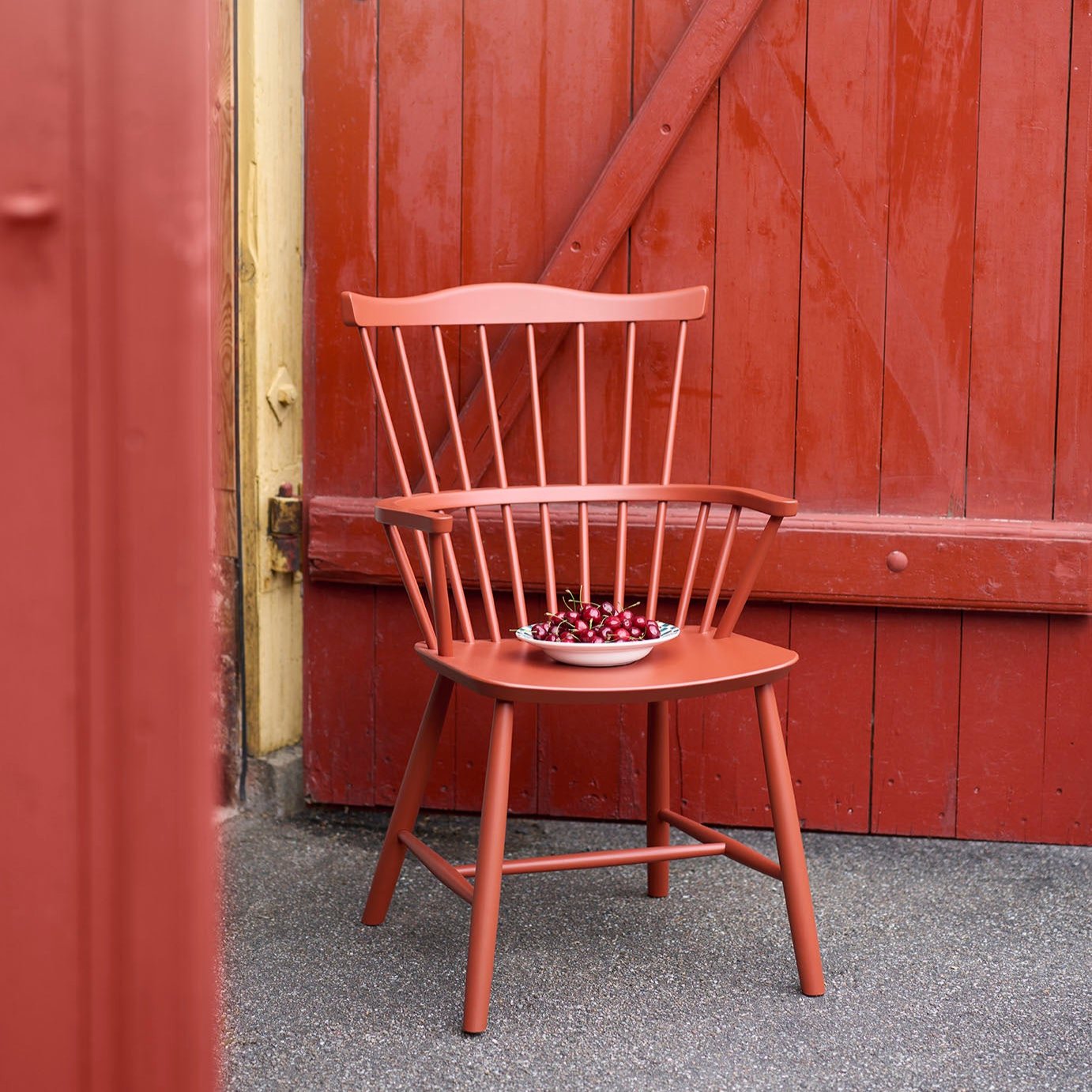 J52B - Chair - Beech - Brick Red