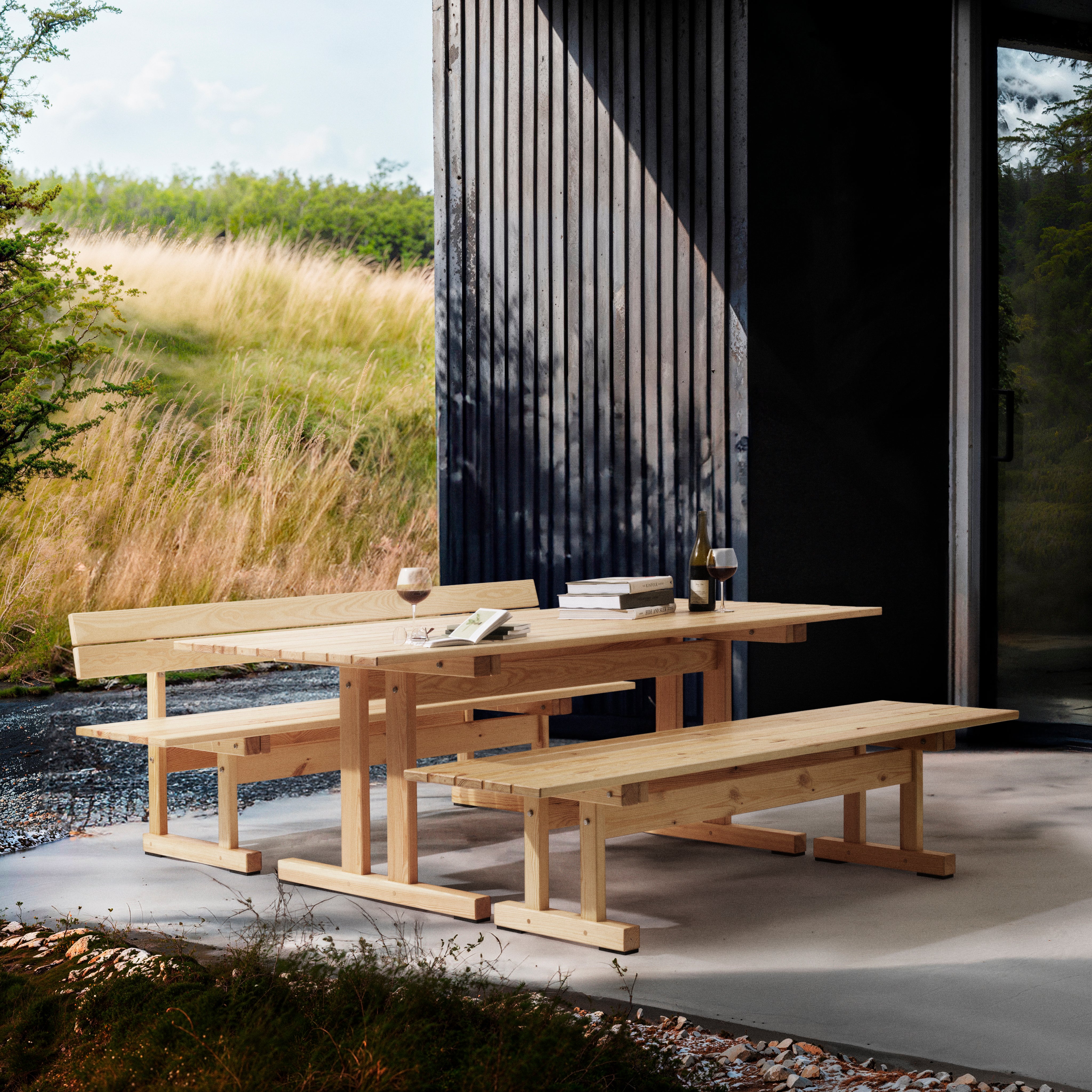 M16 Ermelunden - Bench with backrest - Pine