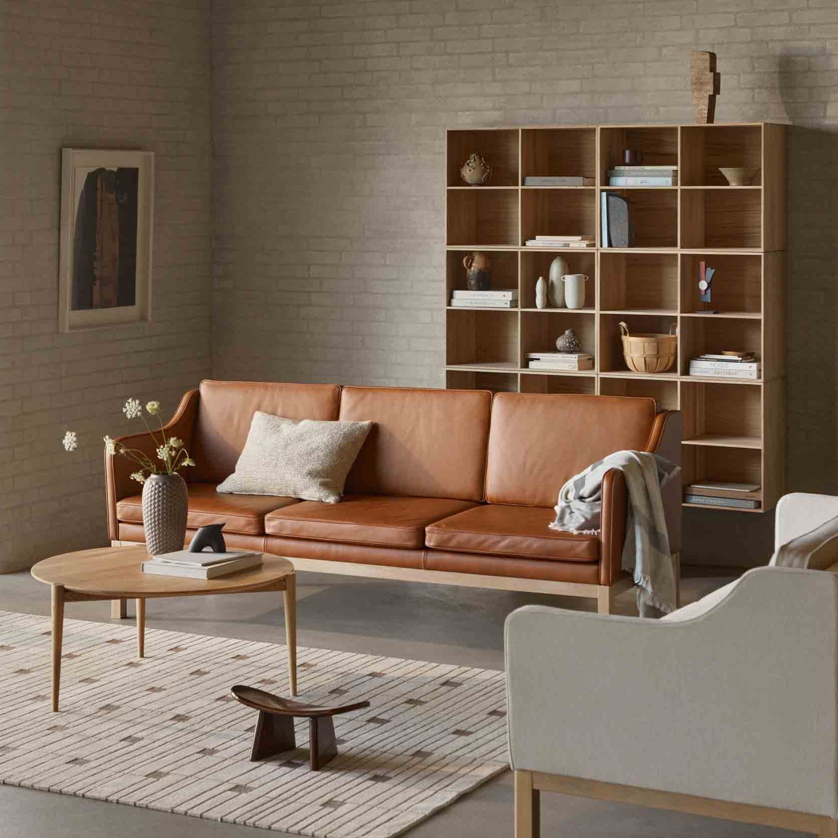 L43 MK46 Mogens Koch - 3-seater sofa - Cognac