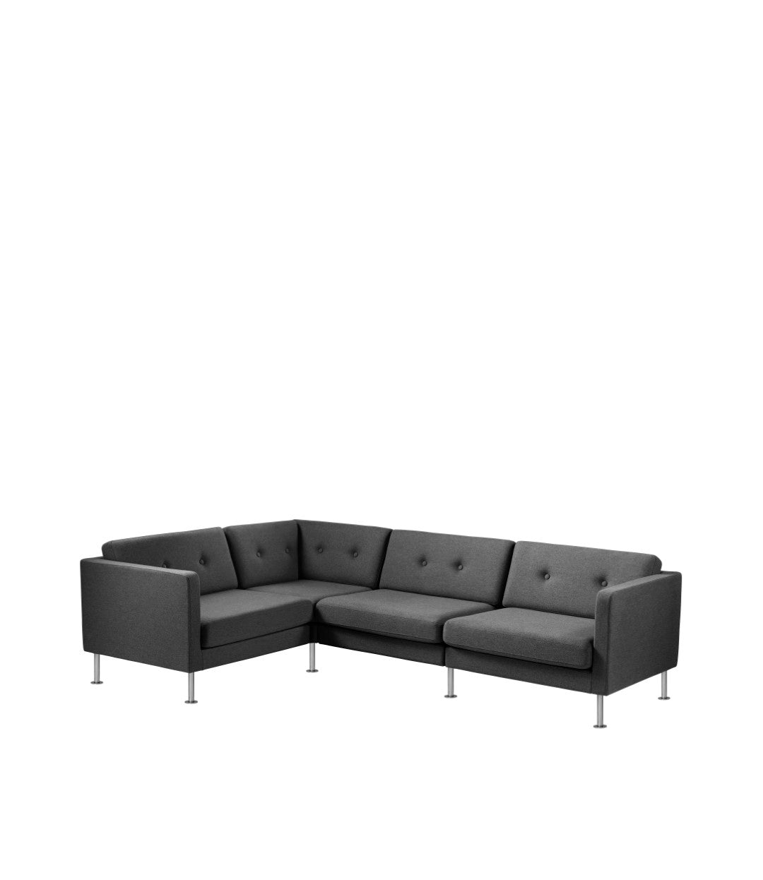 L42 Firhøj Sofa Venstre modul 90 Stål i Dark Grey af Unit10 - Kombinationer