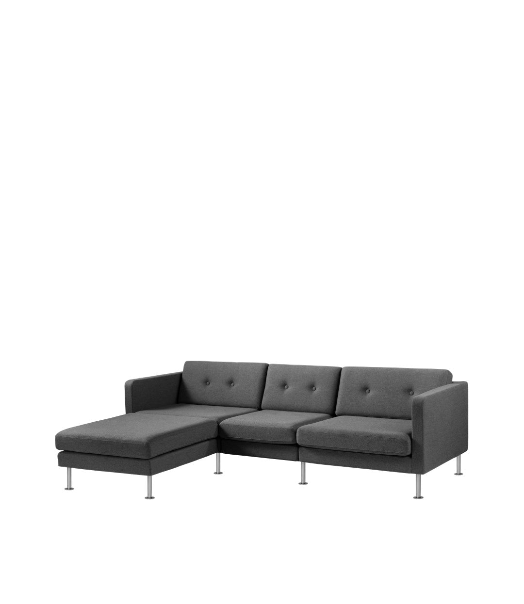 L42 Firhøj Sofa Venstre modul 90 Stål i Dark Grey af Unit10 - Kombinationer